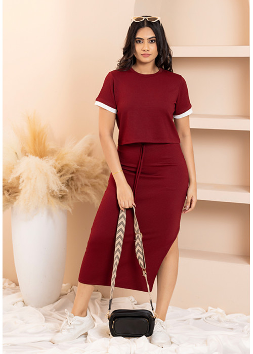 ROSALINE MAROON CROP TOP